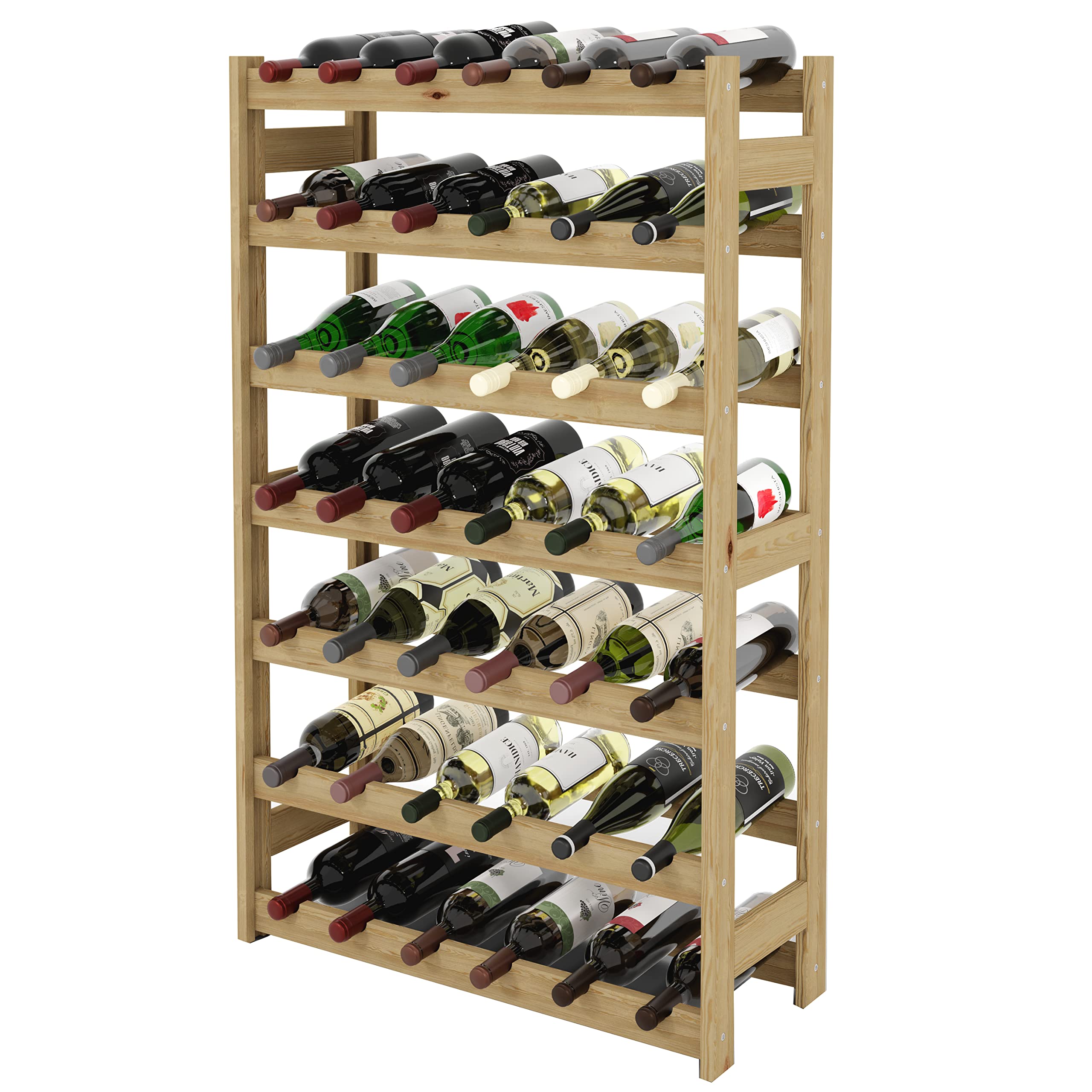 Lenmar, Weinregal aus Holz für Flaschen, Natur, RW-1, Wein, Flaschenregal, Kellerregal, Regale, Flaschenhalter (Natur, RW-1-42, 102 x 63 x 25, braun, für 42 Flaschen) Natur RW-1-42, 102 x 63 x 25, 7 liegen, für 42 Flaschen Angebot bei HelloDeals