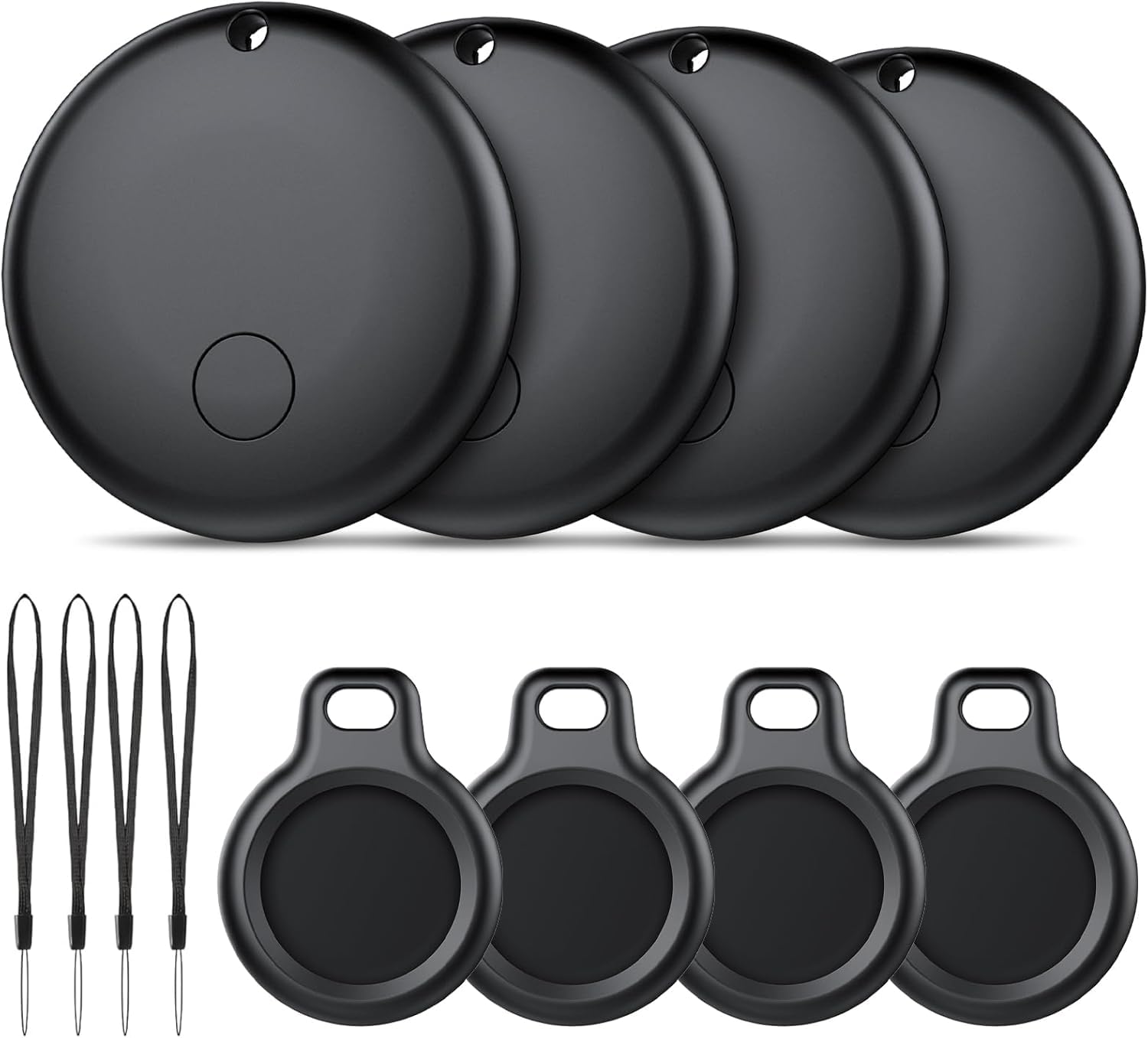 Tracker Tag Android Smart Tag, Schlüsselfinder KeyFinder kompatibel mit Google Mein Gerät Finden APP (Android NUR), Bluetooth Key Finder für Gepäck/Taschen/Koffer/Brieftasche (4er Pack) Reines Schwarz Angebot bei HelloDeals