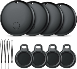 Tracker Tag Android Smart Tag, Schlüsselfinder KeyFinder kompatibel mit Google Mein Gerät Finden APP (Android NUR), Bluetooth Key Finder für Gepäck/Taschen/Koffer/Brieftasche (4er Pack) Reines Schwarz Angebot bei HelloDeals