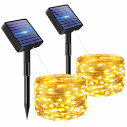 2 Stück Solar Lichterkette Aussen, 5M 50 LED Lichterketten Solar Draußen 8 Modi IP65 Wasserdicht Solarlichterkette Außen Wetterfest für Garten Zaun Baum Hof Balkon Deko (Warmweiß) Warmweiß 5M-2 Stück Angebot bei HelloDeals