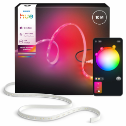 Philips Hue Flux Outdoor 10-Meter Mehrfarbiger LED-Lightstrip, 3000 lm, Lebendige Farben und Ambiente, Flexible Außenbeleuchtung, Chromasync™-Farbmischung, wetterfest, App- und Sprachsteuerung 10 m Angebot bei HelloDeals