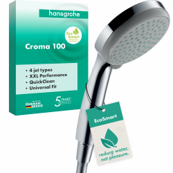 Hansgrohe Handbrause Croma 100 Vario Handbrause/Duschkopf 4 wassersparende Strahlarten Angebot bei HelloDeals