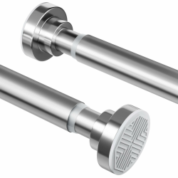 Duschvorhangstange ohne Bohren aus Edelstahl, Ausziehbare Teleskopstange, Rostfrei & Rutschfest Duschstange, Spannstange Verstellbar von 70 bis 195cm, Ideal für Badezimmer, Fenster, Kleiderschrank Silber Angebot bei HelloDeals