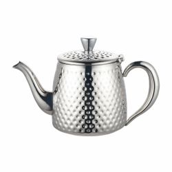 Café Olé Sandringham Teekanne mit Hammerschlag-Effekt aus hochwertigem Edelstahl 18/10 – Hochglanzpolitur, 35oz, 1L, tropffreies Gieβen, hohle Griffen 35oz Hochglanzpolitur Angebot bei HelloDeals