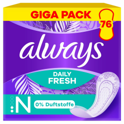 Always Daily Fresh Normal Slipeinlagen 76 Stück, 0 Prozent Duftstoffe, Für Frische Und Schutz 76 Stück (1er Pack) Angebot bei HelloDeals