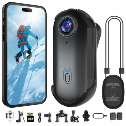 HD 1080P Mini Körperkamera, POV-Kamera Tragbare Action Bodycam mit Halterung, Vlogging Mini Kamera, APP Anbindung, 32GB Karte enthalten, Freihandaufnahme für Sport, Radfahren, Reisen, Haustiere Angebot bei HelloDeals