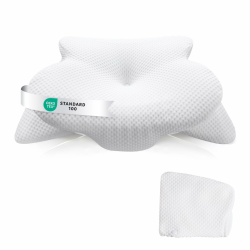 Nackenkissen Kopfkissen, Ergonomisches Nackenstützkissen OEKO-TEX zertifiziert hautfreundlich | Kissen Komfortables Schlafkissen aus Memory Foam für Seitenschläfer, Rückenschläfer (Ersatzkissenbezug) Weiß Kissen (1 Stück)+Kissenbezug (1 Stück) Angebot bei HelloDeals