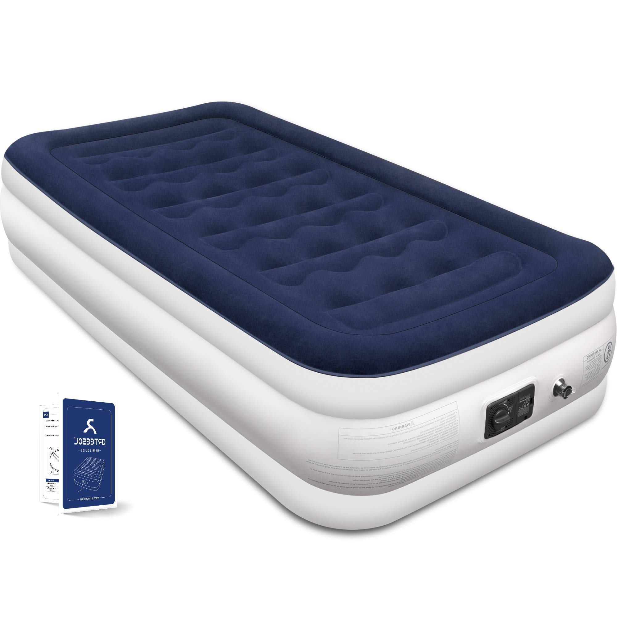 Self-Inflating Air Mattress Aufblasbare Gästebett Matratze mit Elektropumpe für Besucher & Reisen, Schnell aufblasbar in 1.5-3 Min Weiche Flockoberfläche Einzel Angebot bei HelloDeals
