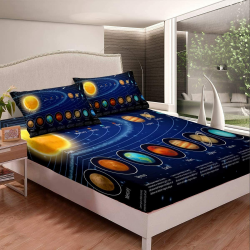Sonnensystem Spannbetttuch Platz Galaxis Spannbettlaken 90x200cm Acht Planeten Astronomie Bettlaken Set Beinhaltet 1 Kissenbezug Kein Flachbettlaken Mehrfarbig 9 90x200+80x80x1 Angebot bei HelloDeals