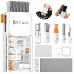 Ordilend Tastatur Reinigungsset, Alles in Einem Handy Laptop Reinigungsset, für iPhone Airpods Tastaturreiniger mit Bürste und Spray, Keyboard Cleaner for Tablet Computer PC Monitor Kamera mit Patent Strahlend Weiß Angebot bei HelloDeals
