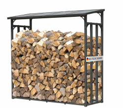 QUICK STAR Metall Kaminholzregal Außen 185 x 70 x 185 cm, Pro - 40 mm Stahlprofil, Anthrazit, Wetterfest, Kapazität 2,3 m³ (3,5 SRM), XXL Garten Kaminholzunterstand Stapelhilfe 185 x 70 x 185 cm Ohne Wetterschutz Angebot bei HelloDeals