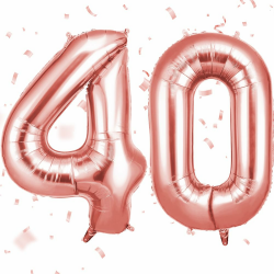 OFFCUP Zahlen Luftballon 40 Geburtstag Roségold, Folienballon Zahl 40, 40 Zoll Helium Ballons Riesen 101cm Geburtstag Mädchen Junge PartyDeko Ballon Zahl Deko zum Jubiläum Neujahr Hochzeit Roségold 40 Angebot bei HelloDeals