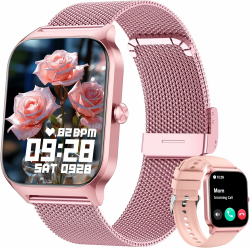 KALINCO Smartwatch Herren Damen, Blutdruckuhr mit Bluetooth-Telefonie, AI Fitness Tracker mit Herzfrequenz SpO2 Stress, 100+ Sportmodi Fitnessuhr,Weltuhr, Schlafanalyse, Geschenkideen für iOS Android Rosa Angebot bei HelloDeals