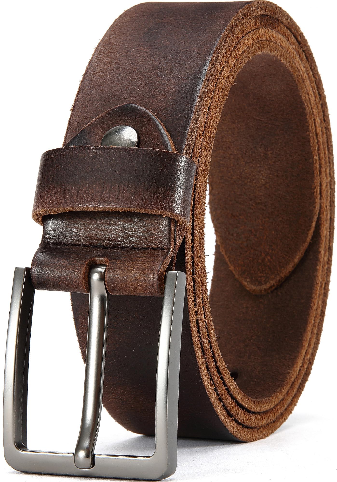 DOOPAI Gürtel Herren,Vollledergürtel Casual Arbeits,Cowboy Anzug Ledergürtel,Einstellbare Gürtel 02 Brauner Gürtel De 115CM/36'' bis 38'' Taille verstellbar Angebot bei HelloDeals