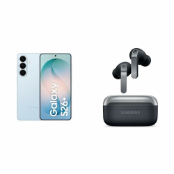 Samsung Galaxy S26+ AI Smartphone mit Galaxy AI, Ohne Vertrag, Handy mit Android, 12 GB RAM, 512 GB Speicher, AP Prozessor, Sky Blue, 3 Jahre Herstellergarantie, inkl. Galaxy Buds4 Pro Schwarz 512 GB S26+ und Buds 4 Pro mit -15% auf Buds 4 Pro Sky Blue Angebot bei HelloDeals