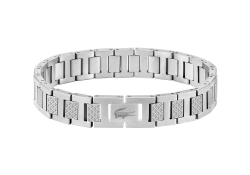 Lacoste Armband mit Knebelverschluss Kollektion METROPOLE Verziert mit petit piqué Muster - Erhältlich für ihn und sie Silver Men Angebot bei HelloDeals