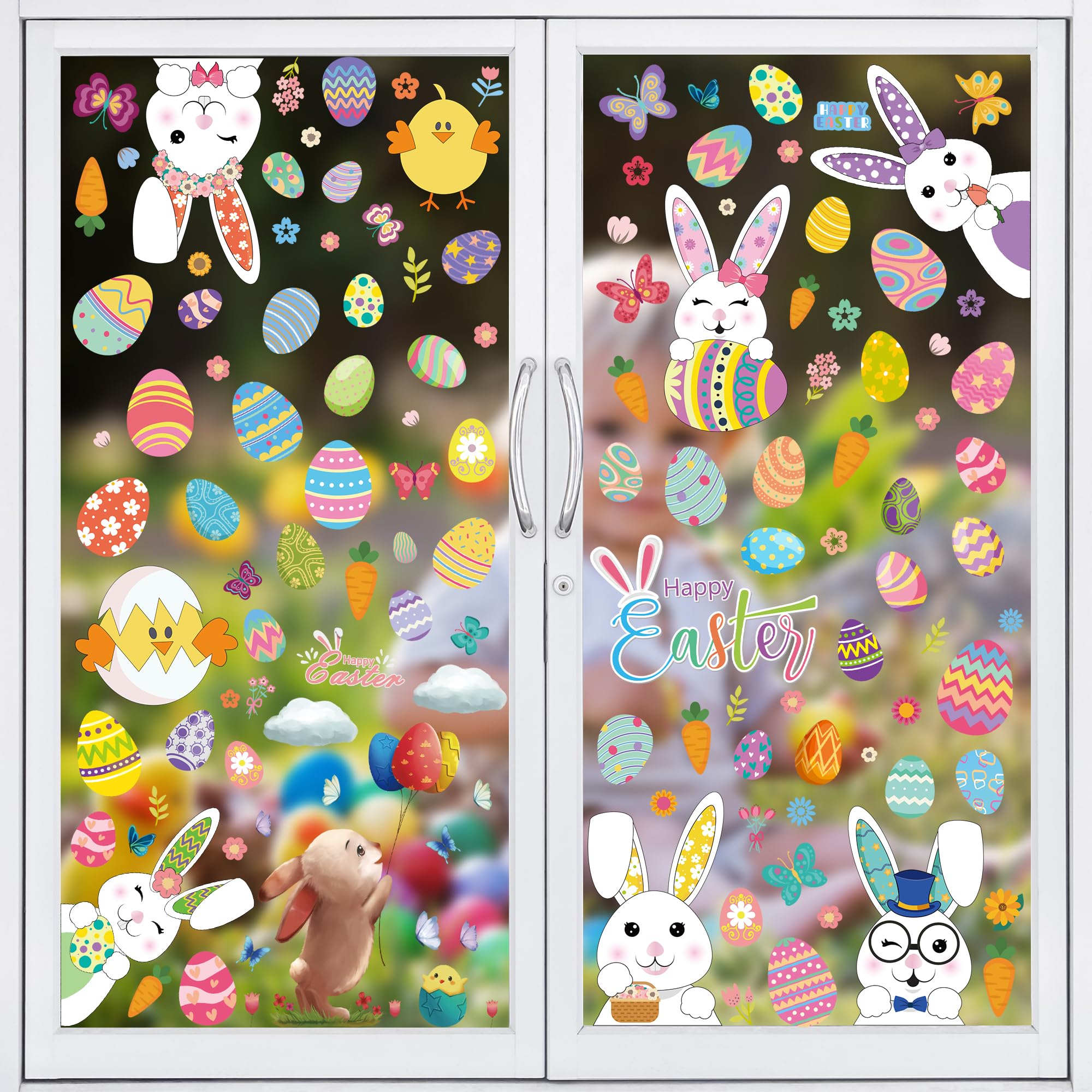 10 Blätter Fensterbilder Ostern Selbstklebend, Fensterdeko Ostern mit Hasen Ostereier Küken, Wiederverwendbar Statisch Haftende PVC Aufkleber für Fenster Tür Kinderzimmer Frühling Osterdeko Fensterbilder Ostern 10sets Angebot bei HelloDeals