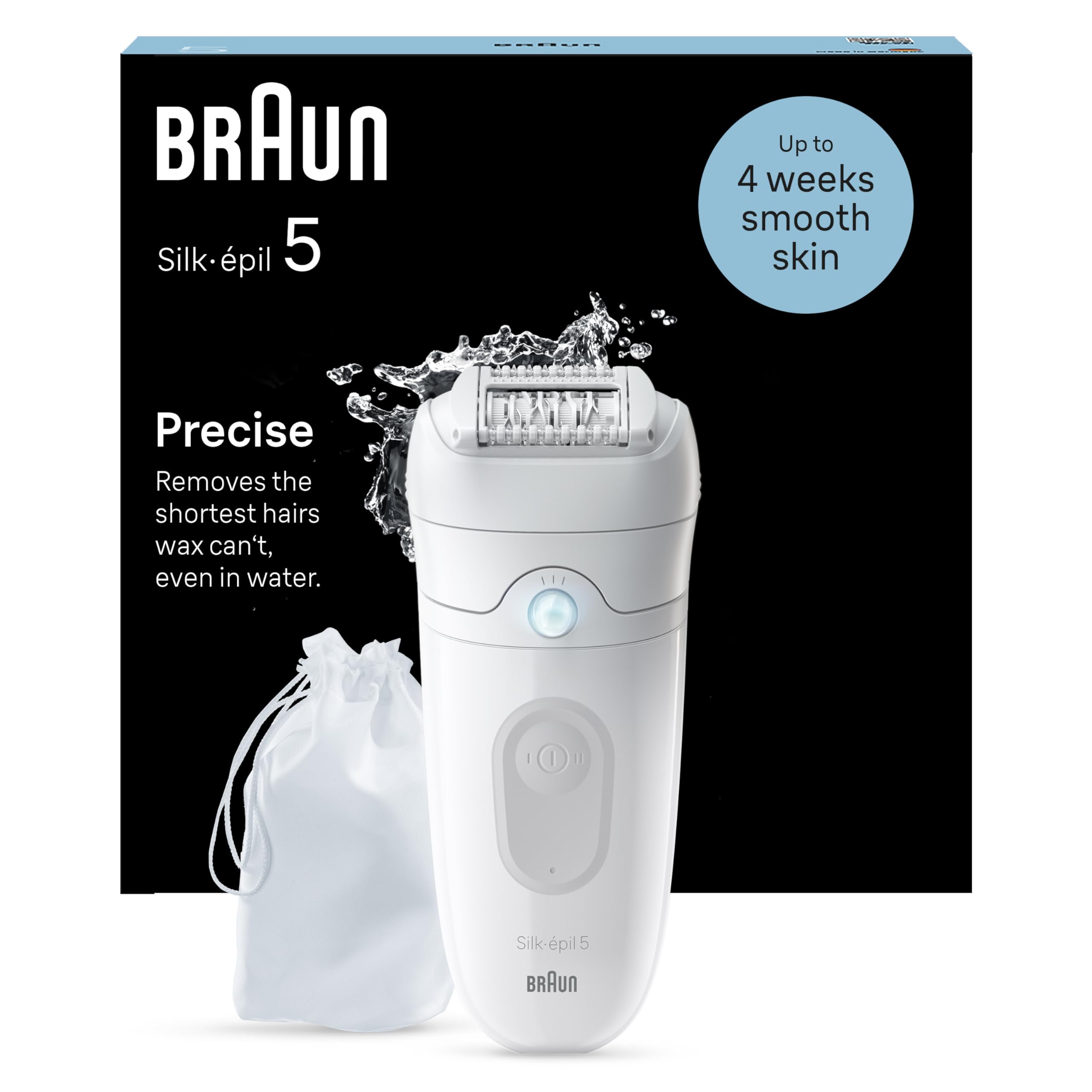 Braun Silk-épil 5, Epilierer Damen / Haarentferner für langanhaltende Haarentfernung, 5-011, Weiß/Grau + 2 Extras Angebot bei HelloDeals