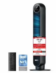 Dreo 20dB Leiser Turmventilator, 10m Wurfweite 4 Geschwindigstufen 4 Modi 8 Std. Timer 90° oszillierende Ventilator mit Kühlung Fernbedienung für Schlafzimmer, Nomad One, Schwarz Schwarz 92cm Angebot bei HelloDeals