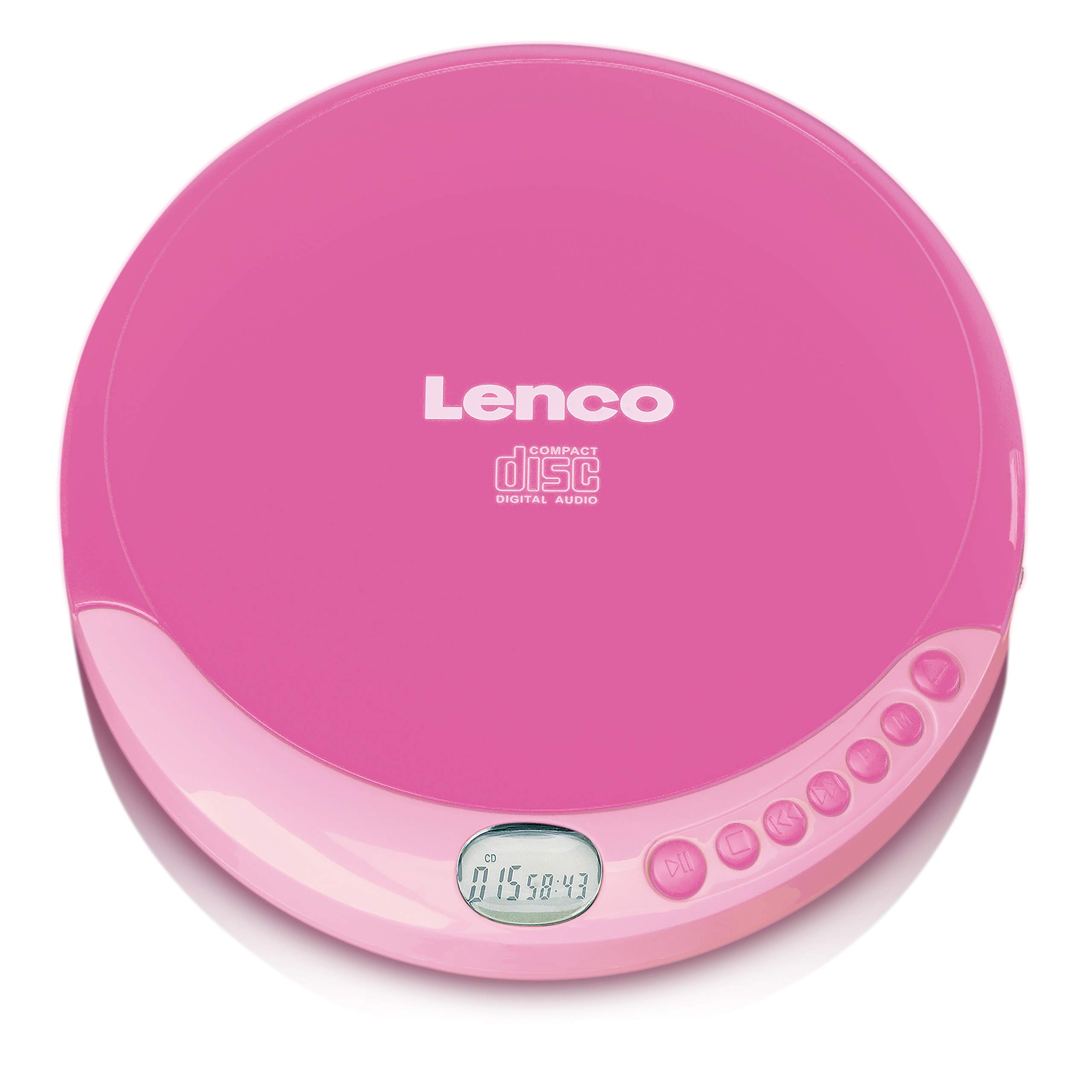 Lenco CD-011PK - Tragbarer CD-Spieler mit Akkuladefunktion - LCD-Bildschirm - Diskman - CD-Walkman - mit Kopfhörern und Micro-USB-Ladekabel - Pink Angebot bei HelloDeals