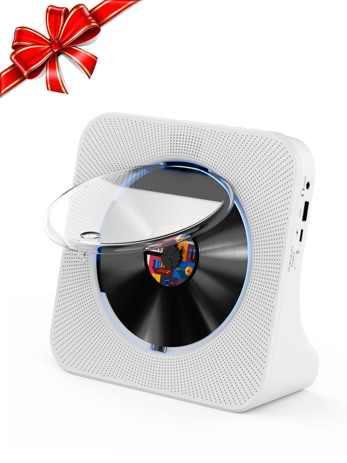 Gueray CD Player Bluetooth CD-Player mit Lautsprecher Unterstützt Fernbedienung Anzeige FM Radio mit CD Players USB- Kartenwiedergabe 3,5 mm AUX Wecker Kopfhöreranschluss Staubschutzhülle 906 Weiß Angebot bei HelloDeals