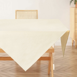 AooHome Tischdecke Abwaschbar, Beige Mitteldecke 80x80cm Leinen-Optik Tischtuch aus Polyester Wasserabweisend mit Lotuseffekt, Dauerhaft Kratzfest für Wohnzimmer, Esszimmer, Balkon, Garten Beige 80 x 80 cm (Quadratisch) Angebot bei HelloDeals