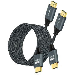 Twozoh 4K HDMI Kabel 2M 2 Stück, Nylon geflochten Hochgeschwindigkeits HDMI auf HDMI Kabel Unterstützt 3D/4K@60Hz/2160P/1080P 2M 4K HDMI 2 Stück Angebot bei HelloDeals