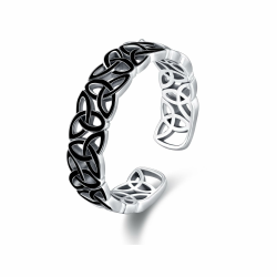 Keltischer Knoten Ringe Herren,925 Sterling Silber Keltischer Knoten Verstellbar Offener Ring für Damen Keltischer Schmuck Punk Ringe Valentinstag Keltischer Daumenring Mädchen Spiraler #4 Angebot bei HelloDeals