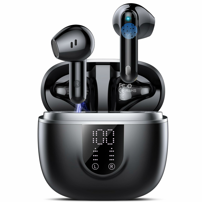 Bluetooth Kopfhörer, Kopfhörer Kabellos Bluetooth 5.4, Hi-Fi Sound In Ear Kopfhörer mit ENC Noise Cancelling, 45 Std Spielzeit, LED Anzeige, USB-C, IP7 Wasserdicht Ohrhörer für Arbeit und Studium Angebot bei HelloDeals