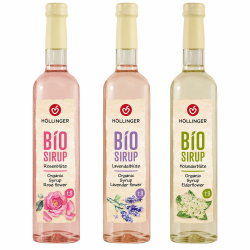 Höllinger Bio Blütensirup Set, Lavendelblüte, Rosenblüte, Holunderblüte, Vegan, 3 x 500ml, Getränkesirup ohne Konservierungsstoffe Angebot bei HelloDeals
