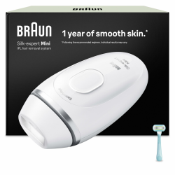 Braun Smart IPL Geräte Haarentfernung Silk·expert Mini — Dauerhafte und Schmerzfreie Laser Haarentfernung für Zuhause, Designed in Germany — Inkl. Venus Rasierer — PL1104, Weiß 1 Aufsatz + Venus Rasierer Angebot bei HelloDeals