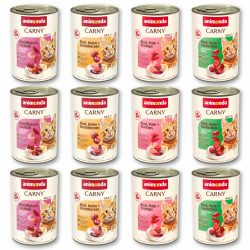 animonda Carny Katzen Nassfutter, Sorten Mix "Kräftige Variation" (12 x 400g), getreidefreies Katzennassfutter ohne Zucker für ausgewachsene Katzen mit frischen fleischigen Zutaten Kräftige Variation 400 g (12er Pack) Angebot bei HelloDeals