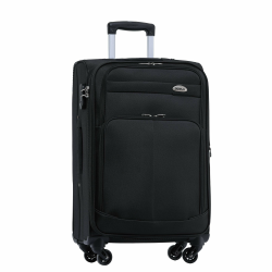 BEIBYE Leichter Stoffkoffer Kofferset Trolley Außentaschen Dehungsfuge mehr Stauraum mit Zahlenschloss (Schwarz, L-Mittlerer Koffer-64cm) Schwarz L-Mittlerer Koffer-64cm Angebot bei HelloDeals