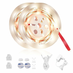 LUXJET LED Bettlicht mit Bewegungssensor, Bett Lichtleiste Nachtlicht Baby Steckdose Streifen Dimmbar, LED streifen mit Bewegungsmelder, Baby Licht Bett Warmweiß (2Pack-2M, Warmweiß) Angebot bei HelloDeals