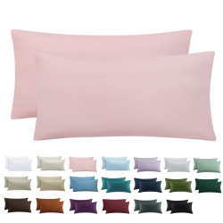 Kissenbezug 40 x 80 2er Set - Kopfkissenbezug 40x80 Rosa mit Reißverschluss aus Mikrofaser Weich, 40x80cm Pillow Case 40 x 80 cm, 2 Stück Rosa Angebot bei HelloDeals