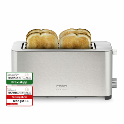CASO Classico T 4 - Design Toaster, Testurteil: Sehr Gut, 5 Stufen, Inkl. Brötchenaufsatz, Mit zusätzlicher Aufwärm-, Auftaufunktion, für 4 Scheiben Toast Angebot bei HelloDeals