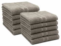 ZOLLNER 10er Set Handtücher in 50x100 cm, Baumwolle, Hotelqualität, Fango Angebot bei HelloDeals