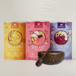 BREKKY - Smoothie Bowl Set - Gratis Kokosnusbowl und Löffel - vegan - 100% natürlich - ohne Zuckerzusatz - perfektes Frühstück Angebot bei HelloDeals