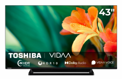 Toshiba Fernseher 43 Zoll Smart TV VIDAA 4K UHD Fernseher HDR Smart TV mit integriertem Triple-Tuner, LED TV 43UV3363DA (2026) 4K Mittelfuß 43 Zoll Angebot bei HelloDeals