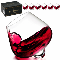 FAHIMEH Rum Gläser, Rotating Whisky Cognac Whiskey Gläser Ohne Stiel Wackelgläser Tasting Weinglas Kristall Tumbler Likörgläser Gin Glas, Personalisiert Männer Geschenke 6er set, 200ml A-6pcs Angebot bei HelloDeals