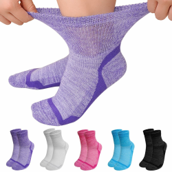 LOFIR Bambus Diabetiker Socken für Damen: Diabetikersocken Ohne Gummibund Herren Extra Weit Breiter Gürtel Ohne Naht kurz Socken für Senioren Geschwollene füße 5 Paare 39-46 43-46 Mehrfarbig - 5 Paare Angebot bei HelloDeals