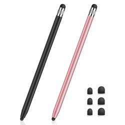 Tablet Stift MEKO 2 Pack Touchscreen Stift 2 in 1 Gummi Stylus Touch Pen für alle Handys/Tablets iPhone i-Pad Pro Mini iWatch Samsung Huawei Xiaomi Surface Chromebook usw. Schwarz+Rose Gold 2 in 1 Eingabestift 2 Pack One Size Schwarz+Rose Gold Angebot bei HelloDeals