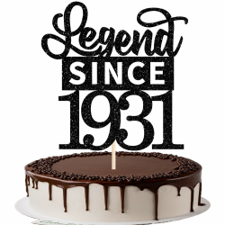 1 Stück 95th Tortendeko Glitzer Legend Since 1931 Cake Topper Alles Gute zum Geburtstag 95 Kuchen Deko für Prost auf 95th Geburtstag Jahrestag Party Kuchen Dekorationen Schwarz Schwarz 95th Angebot bei HelloDeals