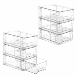 Vtopmart 6 Stücke Transparent Schubladenbox, Stapelbar KüHlschrank Organizer, Organizer Schublade für KüHlschrank, Badezimmer, Speisekammer 6er-Set - Klein (12 Zoll) Angebot bei HelloDeals
