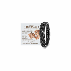 Armband Herren Lederarmband Sohn Geschenk von Mama - Armband für Meinen Sohn Geburtstagsgeschenk für Teenager 18. Geburtstag Junge Azubi Mutmacher Geschenk für 16 19 21 Jährige Männer 21cm - passt Handgelenke 16-18cm Traumman-Schwarz Angebot bei HelloDeals