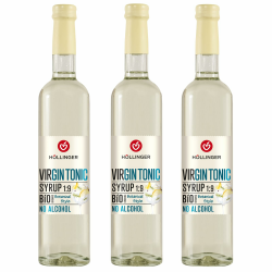Höllinger Bio Cocktailsirup Virgin Tonic - Vegan, 3x500ml Glas Flasche - alkoholfreier Cocktail Angebot bei HelloDeals