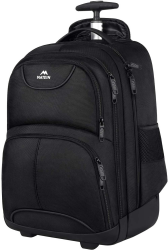 MATEIN Business Trolley Reiserucksack mit Rollen, Groß Rolling 17 Zoll Laptop Rucksack Reisetasche mit Rädern Herren Handgepäck Laptoptasche Damen Reisekoffer Aaktenkoffer für Schule, Arbeit, Schwarz 17" Angebot bei HelloDeals