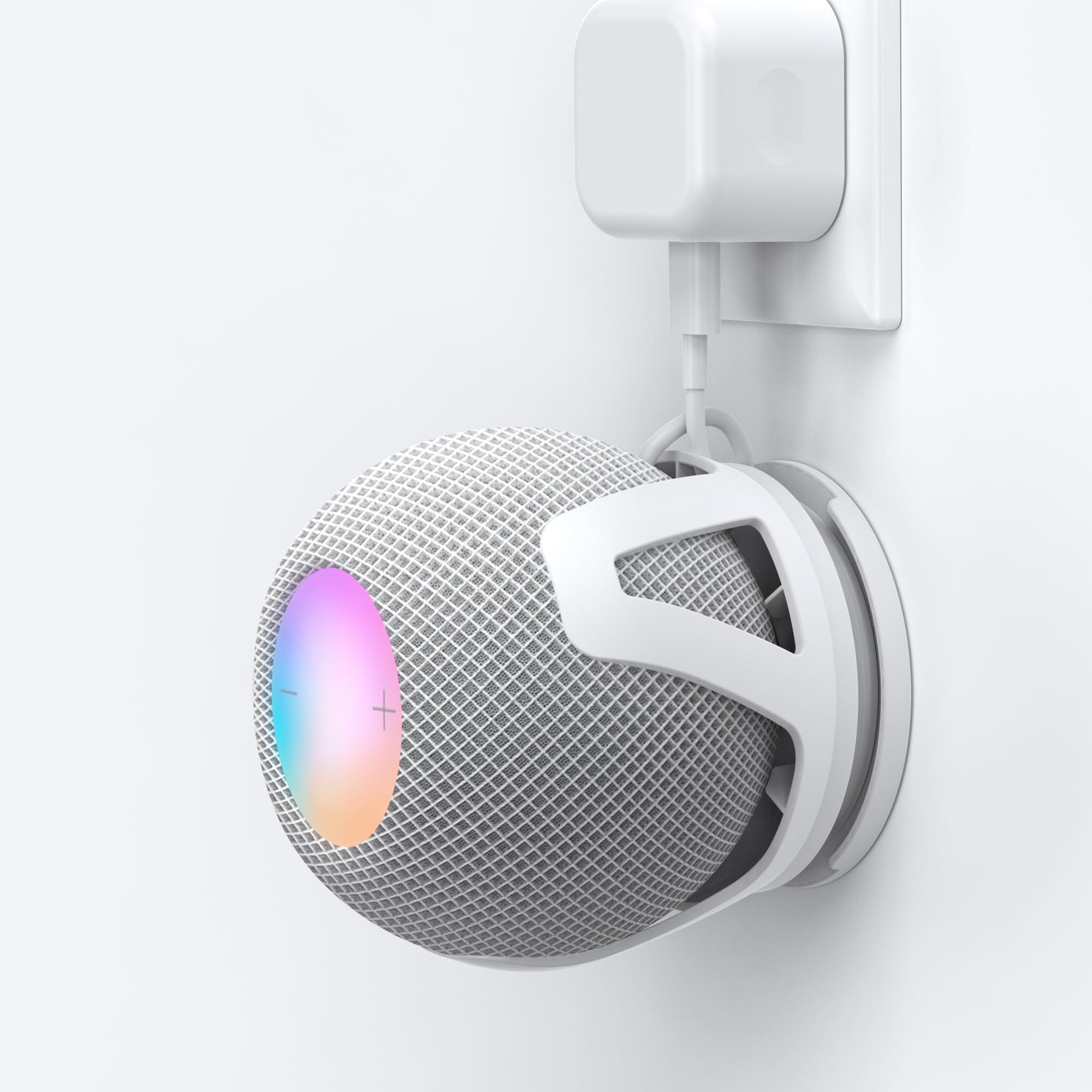 HomeMount Wandhalterung kompatibel mit HomePod Mini - Selbstklebend oder Bohren, Perfektes Kabelmanagement, platzsparende Halterung und Ständer für HomePod Mini weiß Angebot bei HelloDeals