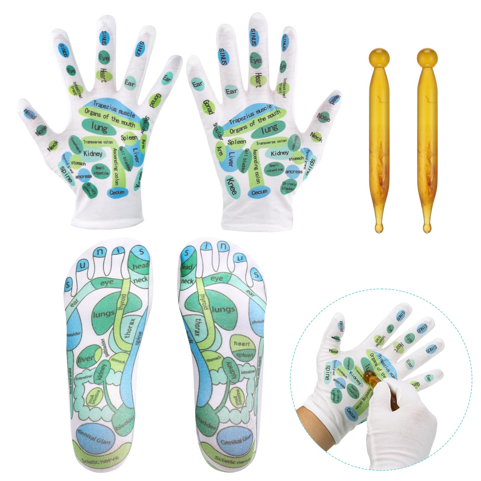 Reflexology Socks, Fußreflexzonen Socken mit Massage Tools Reflexzonen Socken Akupressur Socken Fußmassage Socken Reflexology Chart Socks 2 Paar (Unisex) Angebot bei HelloDeals