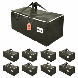 Umzugstaschen 93-Liter, 8er-Pack Aufbewahrungstaschen mit Reißverschluss, Umzugskartons Heavy Duty Große, Faltbare moving boxes Packtaschen für Umzugsbedarf, Reisetasche moving bag Lid Style Black-8 Pack Angebot bei HelloDeals